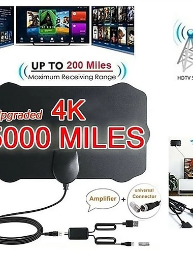  5000 Miles Range HDTV Antenna 4K HD Indoor Digital TV Aerial Signal Amplifier