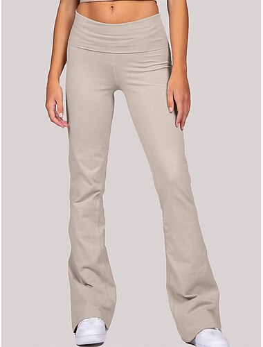  Mujer Chinos Pantalones Licra Baja cintura Longitud total Arroz blanco Otoño