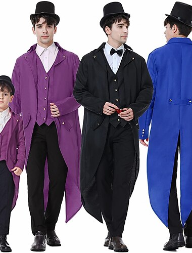  Victorienne Médiéval Steampunk Manteau Veste Queue-de-pie Gentleman Homme Garçons Halloween Carnaval Mascarade Soirée Carnaval de Venise Enfant Adulte Manteau Toutes saisons