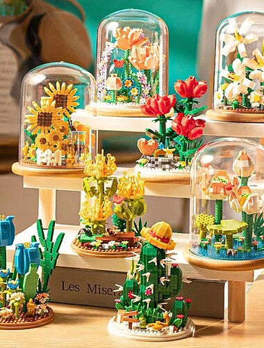  vrouwendagcadeaus bouwstenen bloempotten rozen en montage van onsterfelijke bloemen diy kleine deeltjes bouwstenen creatief desktop decoratie speelgoed moederdag cadeaus voor mama