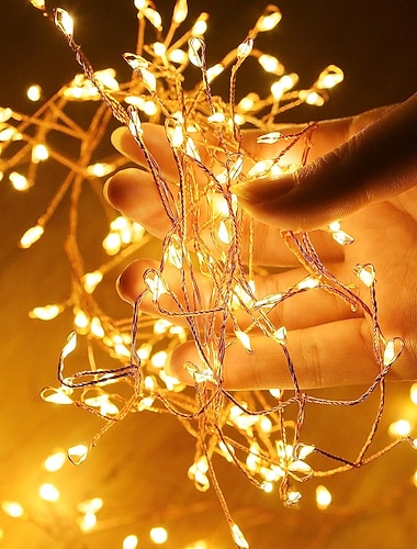  Рождественские светодиодные гирлянды для фейерверков 3 м 100 светодиодов 6 м 200 светодиодов 8 режимов освещения на батарейках светодиодные медные провода для рождественской елки, свадьбы, праздника,