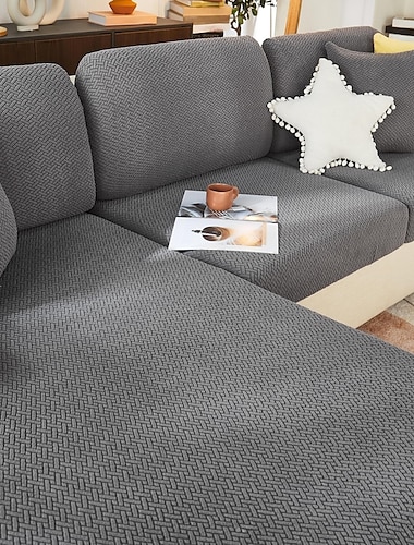  Funda elástica para cojín de asiento de sofá, funda mágica para sofá, sillón, loveseat de 4 o 3 plazas, gris, negro, rojo, suave, duradero, lavable