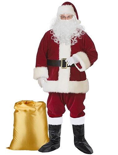  Kerstman Kerstmanpakken Kerstman baard kerstmuts Voor heren Volwassenen Kerstmis Nieuwjaar kerstavond Feesten & Uitgaan