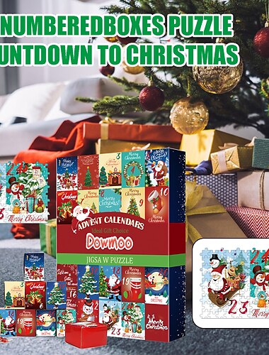  Weihnachts-Adventskalender Puzzle Spielzeug Puzzle kreatives Spielzeug Weihnachtskalender Puzzle für Weihnachtsgeschenke