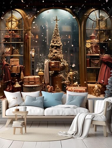  クリスマスの飾り ツリー吊り下げタペストリー 壁アート クリスマス 大型タペストリー 壁画 装飾 写真 背景 ブランケット カーテン 自宅 寝室 リビングルーム 装飾