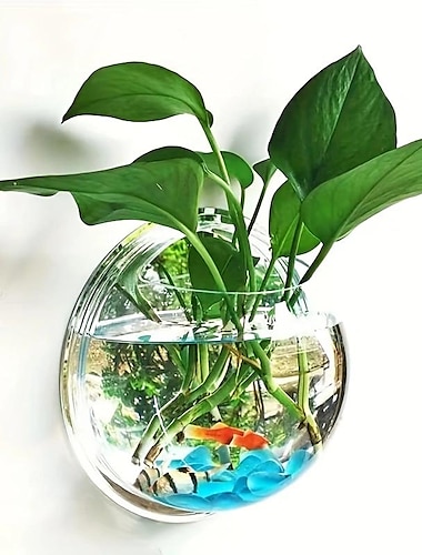  Freistanzbarer Hydroponik-Pflanzgefäß, Heimdekoration, Topf, Wandaufhängung, Halterung, Blase, Aquariumschale, Aquarium, Aquarium, Zuhause, Minitopf (ohne Pflanze), Hochzeitsdekoration