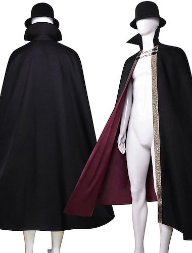  Retro Antiguo Medieval Capa Feria del Renacimiento Vampiros Color sólido Hombre Fantasía Real Víspera de Todos los Santos Carnaval Mascarada Carnaval Rendimiento Víspera de Todos los Santos Adulto