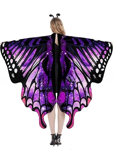  Schmetterling Karnevalskostüm Regenbogen Flügel Maske Stirnband Erwachsene Damen Lustiges Kostüm Party Pride Parade Pride-Monat Halloween Karneval Einfaches Karnevalskostüm