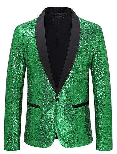 Disko 1980er Anzüge & Blazer Blazer mit Reverskragen Peak Revers Disco Pailletten Normal Herren Halloween Maskerade Party Club Pride Parade Erwachsene Mantel Herbst Winter