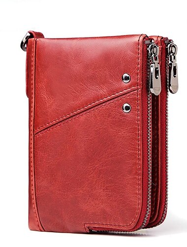  spazzola antifurto portafoglio da uomo in pelle rfid portafoglio verticale multifunzione con doppia cerniera borsa per il cambio casual alla moda in pelle con strato superiore