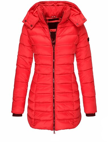  Damen Steppjacke Pufferjacke Windjacke für Wanderer Winter Draussen Isoliert warm Wasserdicht Windundurchlässig Oberbekleidung Windbreaker Windjacke Shirt Sichtbarer Reißverschluß in voller Länge