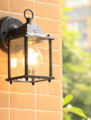  LED-Wandleuchte, Beleuchtungskörper, antike Wandleuchte, Laterne, außen, wasserdicht, IP65, rostfrei, Aluminium, Glas, Laterne, Wandleuchte, Laterne, Innenhof, Garten, Balkon, Villa, dekorative