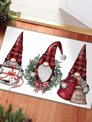 Tapete de porta de natal, tapete de boas-vindas de natal para decoração de porta frontal, tapete de banheiro, decoração de entrada