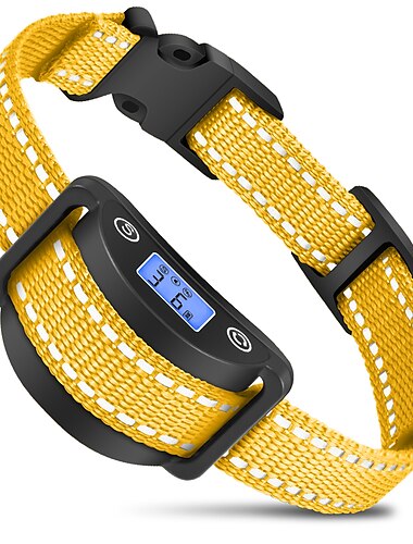  Automatisches Antibellhalsband für Hunde und Katzen, Piepton, Vibration, IP65, wasserdicht, LCD-Display, einstellbare Empfindlichkeit, lange Standby-Zeit