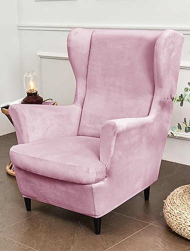  Aksamitna rozciągliwa osłona na krzesło wingback pokrowce na krzesła tkanina spandex wingback pokrowce na fotele z elastycznym dnem do salonu dekoracja sypialni