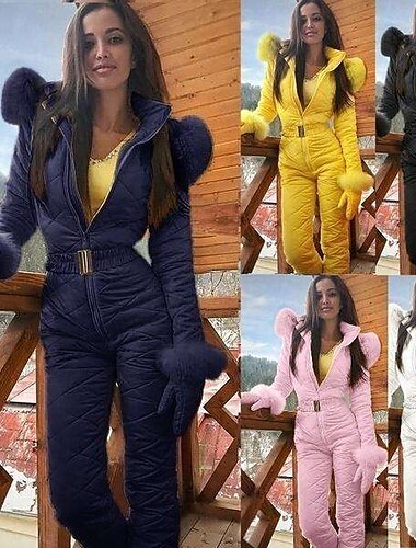  Dam Jumpsuit Skiddräkt Utomhus Vinter Håller värmen Vindtät Huva Vindjackor Snödräkt för Skidåkning Camping / vandring Snowboardåkning Skidor