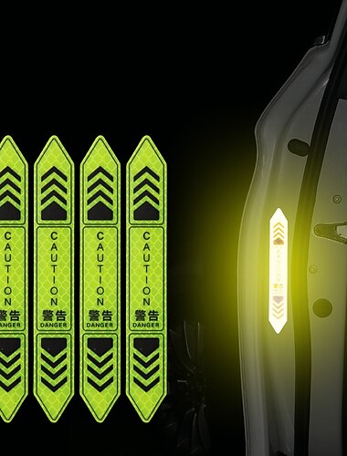 4 Stück Autotür-Warnaufkleber, Nachtsicht, reflektierendes Klebeband, Türaufkleber, dekorative Aufkleber, Karosserie, reflektierender Streifen, Autozubehör