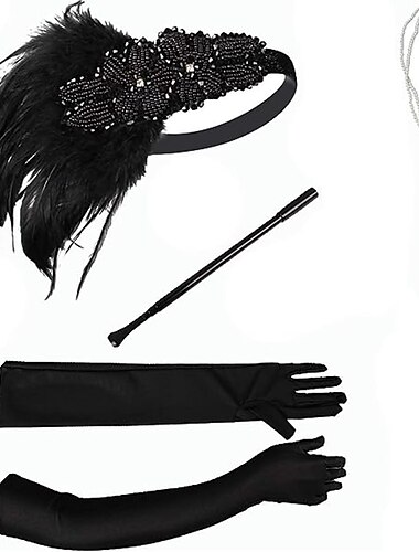  20. léta 20. století Velký Gatsby Úbory Velký Gatsby Svatební host Maškarní kostým předvečer Všech svatých Karneval předvečer Všech svatých Svatební hostina Dospělé Rukavice Náhrdelníky Doplňky do