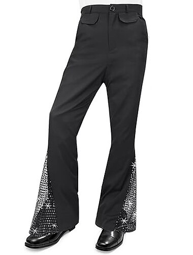  Rétro Vintage Hippie Années 1970 Pantalon Pantalons à pattes d'éléphant Hippie Paillettes Homme Halloween Carnaval Mascarade Fête / Soirée Défilé de la Fierté Mois des Fiertés Adultes Pantalon Toutes