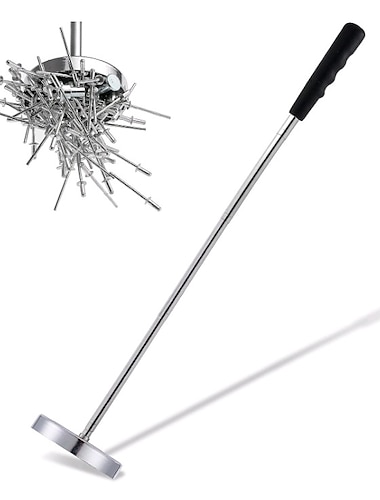  herramienta telescópica de recogida de barredora magnética, buscador de piezas de tornillos con capacidad de tracción de 35 lb, retráctil de 8,6" a 33" con imán potente, recoge clavos, tornillos y piezas metálicas