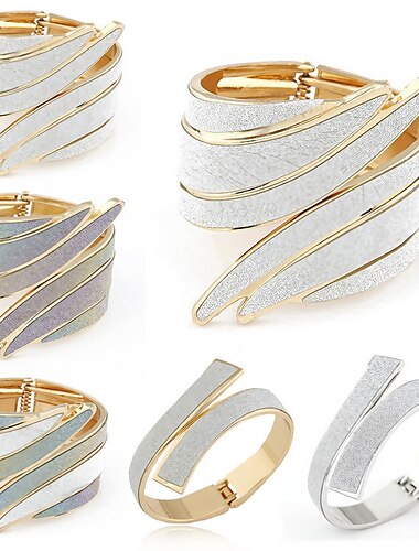  女性用 カフブレスレット レトロ ファッション 翼 ファッション ステートメント シンプル エレガント ホリデー 合金 ブレスレットジュエリー 1# / 2# / ホワイト 用途 パーティー 祝日 デート ビーチ 祭り