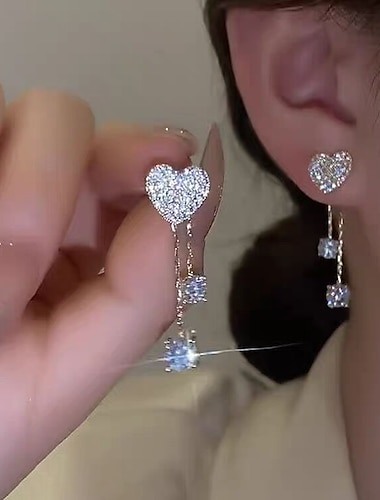  Mujer Pendientes cortos Pendientes colgantes Pendients de aro Geométrico Corazón Forma de flor Vintage Elegante Sencillo Lujo Dulce Aretes Joyas # 1 / # 3 / # 4 Para Fiesta Calle Diario Festivos