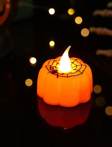  Halloween-Dekorationen Kürbis-Kerzenlampe LED-elektronische Leuchtkürbislampe Atmosphäre Jack-o-Laterne Dekorationslampe Leuchtspielzeug Partydekoration Lieferungen Kinderspielzeug Halloween-Kerzenlampe