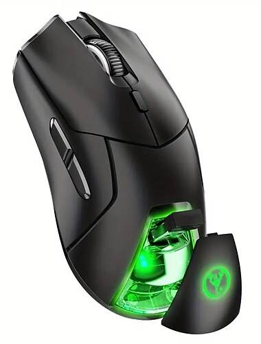  Souris de jeu muette sans fil à trois modes 2,4 G 4000 dpi réglable et rechargeable USB Plug and Play pour ordinateur de bureau, ordinateur portable, souris optique