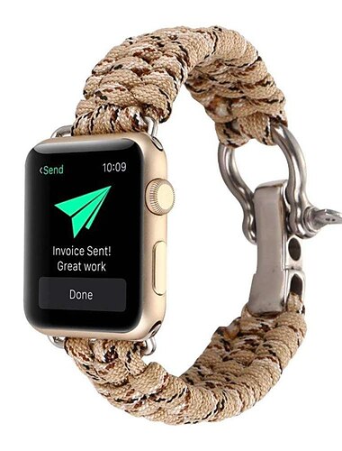  1 balení Ručně vyráběné pletené lano Kompatibilní s Řemínek k hodinkám Apple Watch 38 mm 40 mm 41 mm 42 mm 44 mm 45 mm 49 mm Pletený Elastický Nastavitelný Materiál Náhradní pásek na hodinky pro