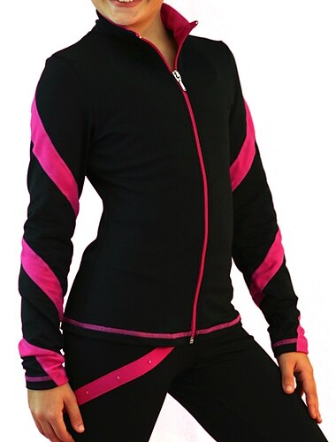  Fleecejacke fürs Eiskunstlaufen Damen Mädchen Eislaufen Jacke Shirt Rosa Blau Purpur elastisch Ausbildung Wettbewerb Eiskunstlaufkleidung warm Klassisch Langarm Eislaufen Eiskundstlauf