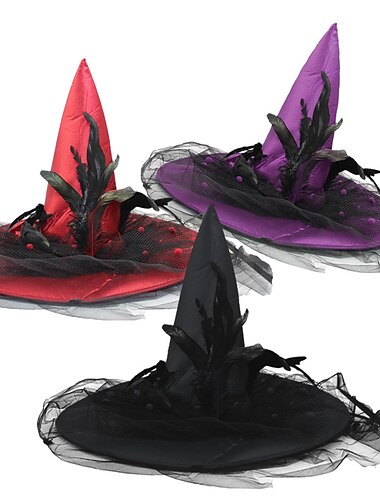  Καπέλο Μάγισσας Γυναικών Ενηλίκων Χα Halloween Χα Halloween Καρναβάλι Εύκολο Κουστούμι για το Βαλπυργίου Νυκτός