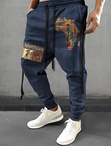  Stammes Bandana-Druck Vintage Brautkleider schlicht Herren 3D-Druck Jogginghose Trainingshose Jogginghose Jogger Hosen Hose Outdoor Strasse Casual Polyester Schwarz Marineblau Grün S M L Mittlere