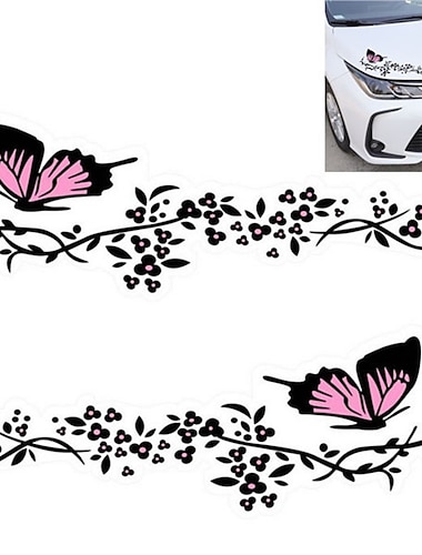  ملصق سيارة على شكل زهرة فراشة جميلة عاكسة للضوء من Delysia King، ملصق مضاد للماء قابل للإزالة على شكل سيارة