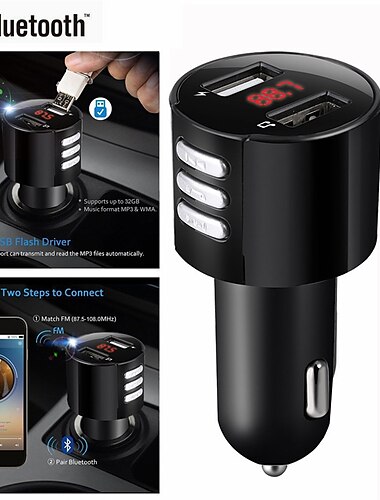  draadloze Bluetooth 5.0 auto fm-zender mp3-muziekspeler aux radio-adapter dubbele usb-oplader handsfree carkits