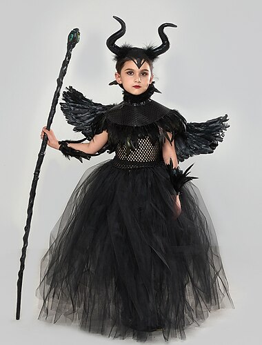  Halloween Heks verderfelijk Walpurgisnacht Jurken Cosplay kostuum Tutu Kinderen Voor meisjes Cosplay Halloween Prestatie Feest Halloween Halloween Carnaval Maskerade Makkelijk carnavalskostuum