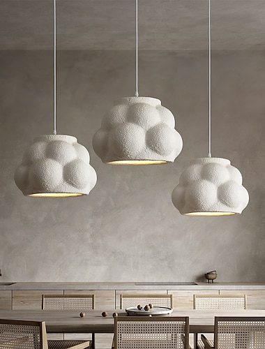  Lámpara colgante LED de resina, pantalla creativa, accesorios de iluminación de techo de metal industrial, lámpara de ambiente estilo barra creativa para sala de estar, isla de cocina, dormitorio