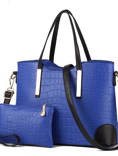  Damen Handtasche Umhängetasche Schultertasche Boston-Tasche PU-Leder Outdoor B¨¹ro Valentinstag Knöpfe Reißverschluss Hohe Kapazität Wasserdicht Leichtgewichtig Feste Farbe Farbblock Krokodilmuster