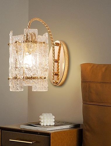  מנורת פמוט קיר לדים קריסטל מינימליסטי גוף תאורת תאורה לקיר גוף תאורה לסלון חדר שינה 110-240v