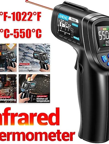  1st -50c-550c (-58f-1022f) beröringsfri digital infraröd termometer pistol temperaturmätare lcd-skärm pyromet (inget batteri)