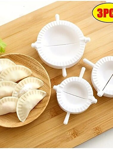  3 piezas para hacer bolas de masa, molde para prensar empanadas, molde para bolas de masa para pierogi, pastelitos, calzone, empanadas, bolas de masa chinas, utensilios de cocina, suministros de cocina, artículos de cocina