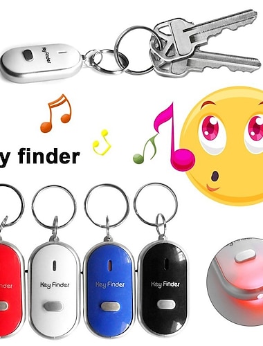  LED Whistle Key Finder Flashing Beeping Sound Control Alarm Anti-Lost Key Locator Finder Tracker with Key Ring