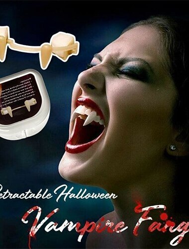  denti da vampiro retrattili di halloween denti artificiali denti da zombie piccoli denti da tigre denti da vampiro