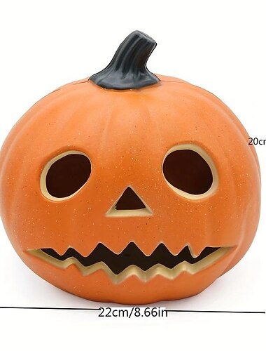  Halloween-Dekoration, leuchtendes Kürbis-Ornament, Jack-o-Lantern-Partyzubehör für Halloween, Herbst, Innen- und Außenbereich, Garten, Halloween-Dekoration, 1 Stück