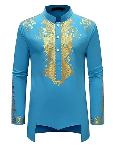  Herren Hemd Moderne afrikanische Outfits Afrikanischer Druck Dashiki Maskerade Erwachsene Hemd Party