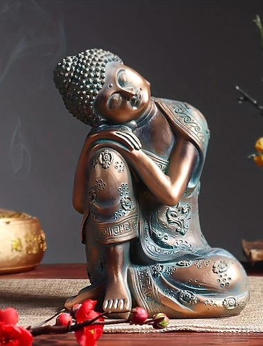  slapende Boeddhabeeld - harssculptuur voor woondecoratie en religieuze praktijk