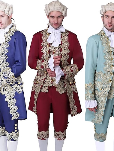  Rococo Baroque Victorian Outfits Men's Halloween Performance Party Masquerade Coat