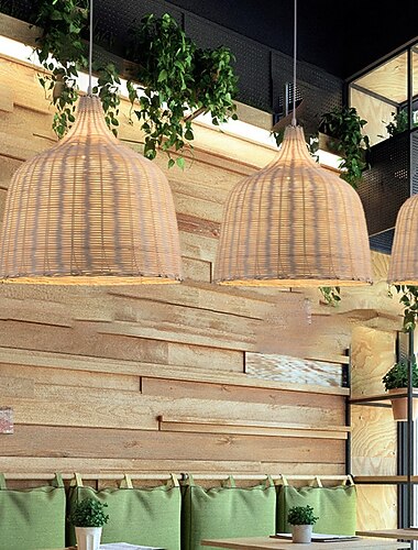  35 cm Lantaarn-ontwerp Plafond Lichten & hangers Bamboe Artistieke Stijl Formele Stijl Moderne stijl Door De Natuur Geinspireerd Landelijk 110-120V 220-240V