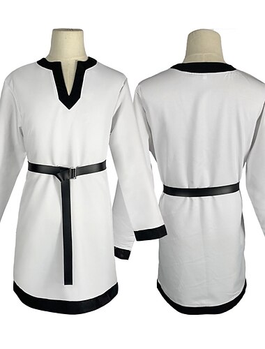  Retro / vintage Middelalderkostumer Renæssance Livrem Trøye Tunika Viking Ranger Elver Farveblok Udklædning Herre Viking Fantasi Halloween Karneval Maskerade LARP Voksne Bælte T恤衫