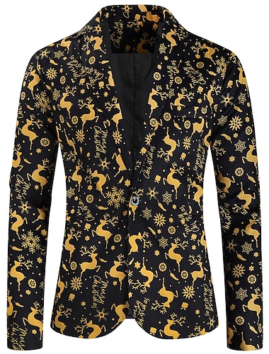  menns jul stygge fest blazer morsom jakke elg utskrift til julemiddag skoleballferie pluss størrelse svart 2023