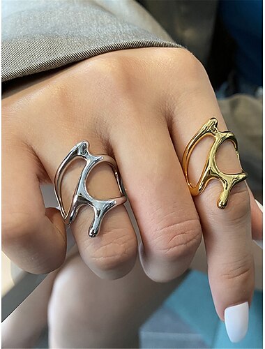  Femme Alliances Mode Extérieur Géométrie Bague